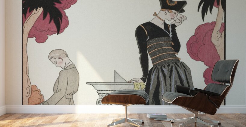 Le Cadran Solaire 1922 fashion illustration  by George Barbier.  Wall Murals