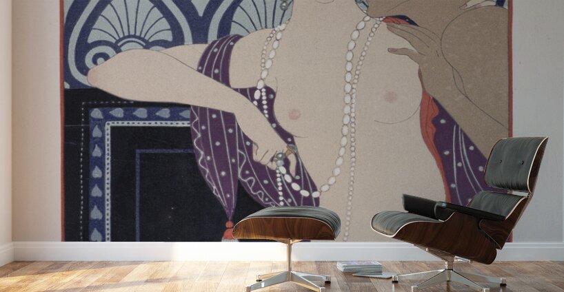 Les Trois Beautes de Mnasidika 1922 fashion illustration  by George Barbier. Wall Murals