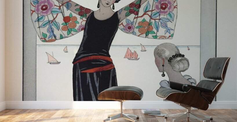 Voici mes ailes! 1923 fashion illustration  by George Barbier.  Wall Murals