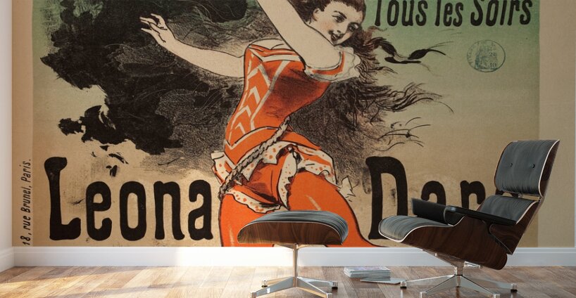 Léona Dare 1882 Poster by Jules Chéret Wall Murals