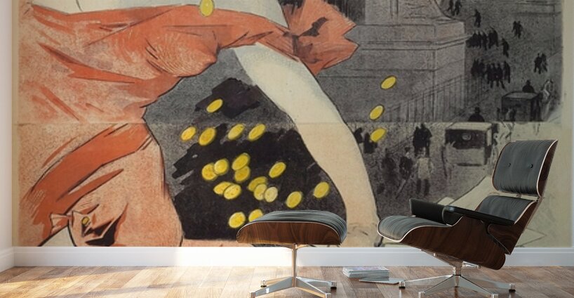 Gil Blas L’argent 1890 Poster by Jules Chéret Wall Murals