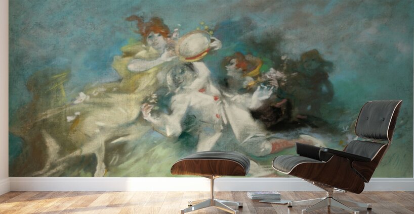 Pierrot and Columbine Figurative Poster by Jules Chéret Wall Murals