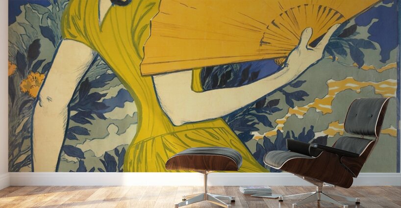 L’Éventail Illustration by Eugène Samuel Grasset Wall Murals