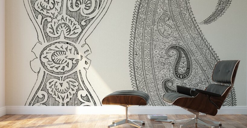 Indian design. 1888 edition Lornement Polychrome by Albert Racine 1825–1893. Wall Murals