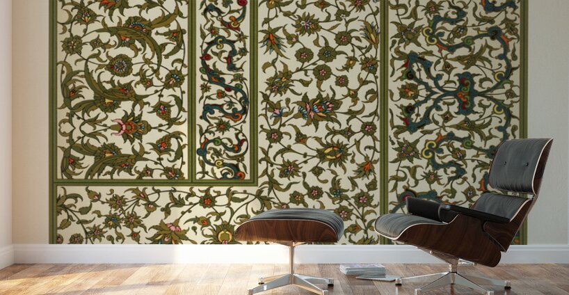 Indo-Persian pattern. 1888 edition Lornement Polychrome by Albert Racine 1825–1893. Wall Murals