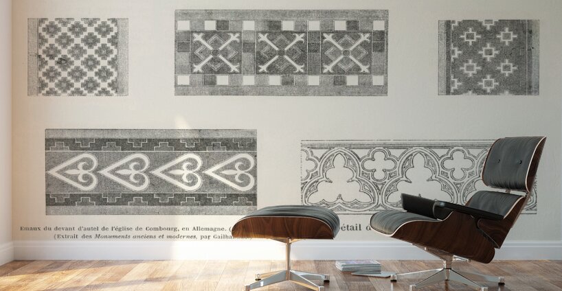 12nd-century designs. 1888 edition Lornement Polychrome by Albert Racine 1825–1893. Wall Murals