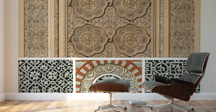 Byzantine pattern. 1888 edition Lornement Polychrome by Albert Racine 1825–1893. Wall Murals