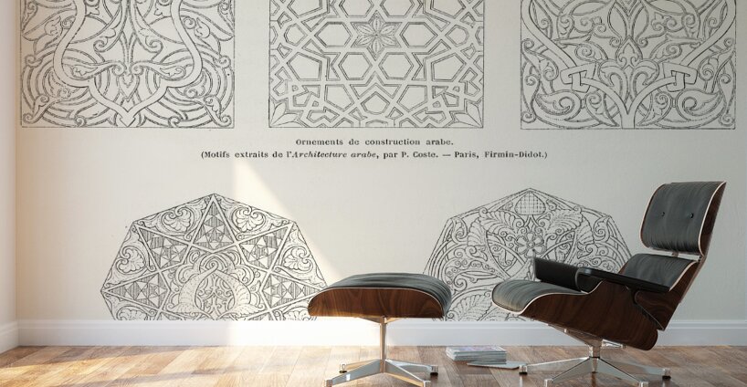 Antique Arabic design. 1888 edition Lornement Polychrome by Albert Racine 1825–1893. Wall Murals