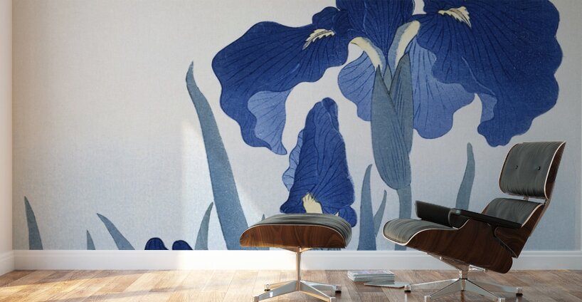 Iris flowers 1925 - 1936 by Ohara Koson 1877-1945. Wall Murals