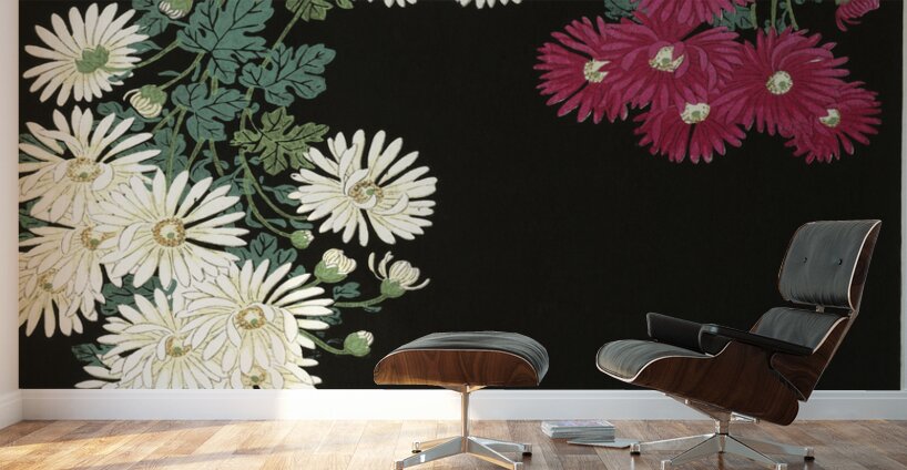 Chrysanthemums 1925-1936 by Ohara Koson 1877-1945. Wall Murals