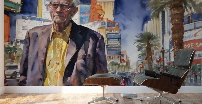 Watercolor  “Maybe Today”  By Bruce Lazarus Wall Murals