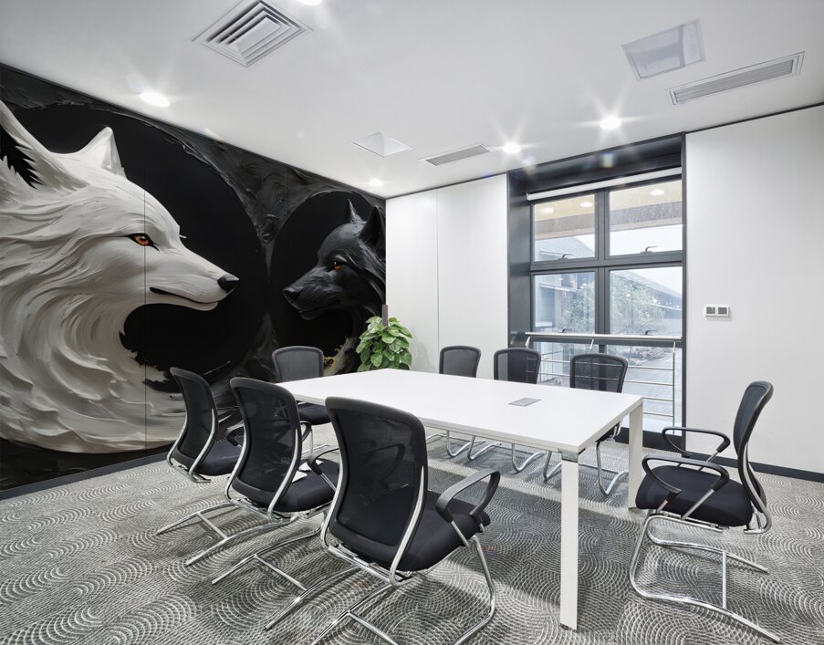 White Wolf Black Wolf By ISHISH Wall Printing