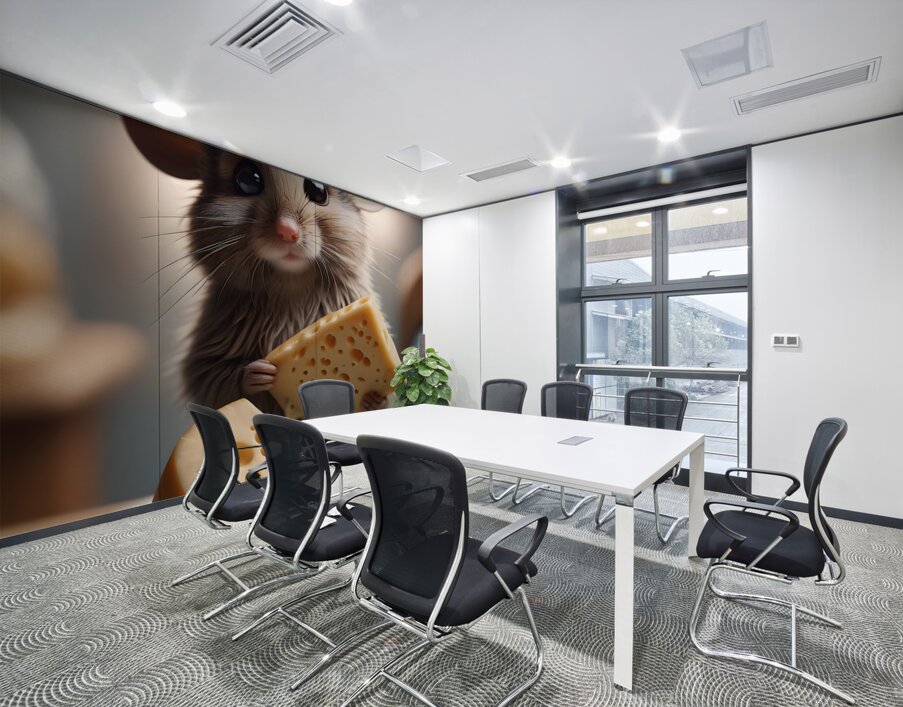 Fuzzy Surprised Mouse By ISHISH Wall Printing