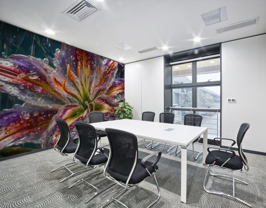 Majestic Glass Lily Flower By ISHISH Wall Printing