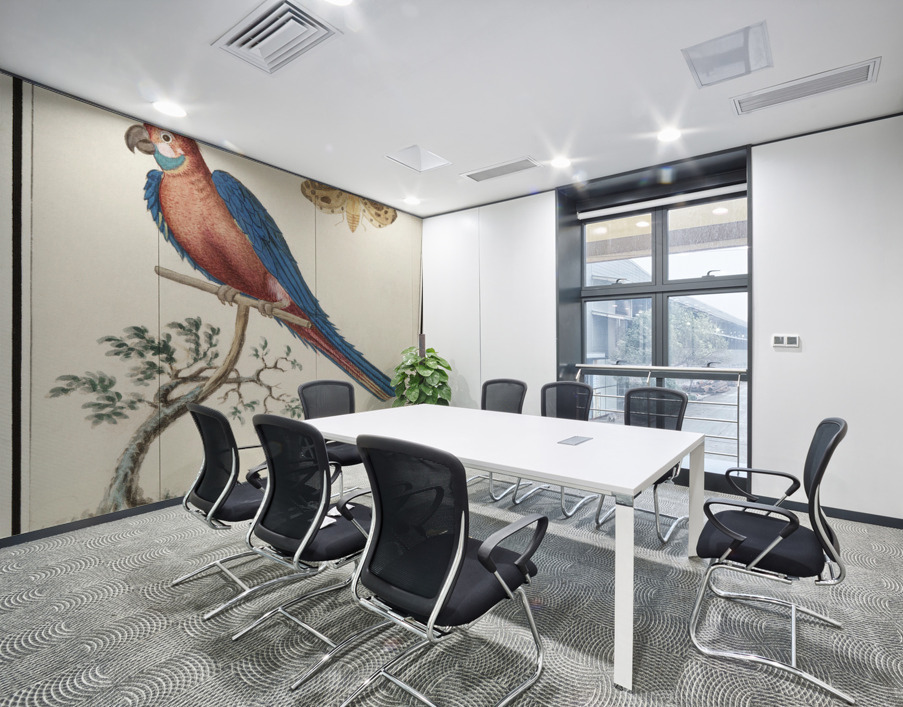 Blue and gold macaw in vintage style Wall Printing