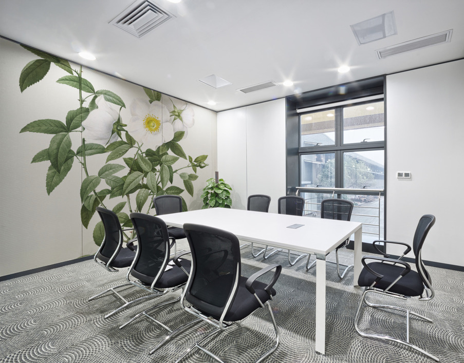 Blooming white roses Wall Printing