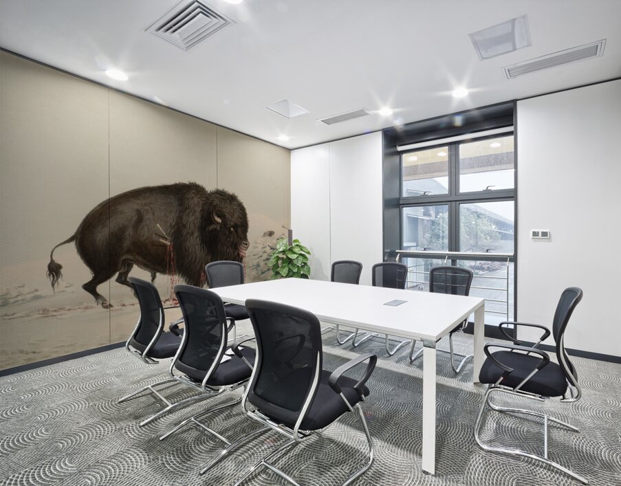 Wounded Buffalo Bull 1844 Wall Printing