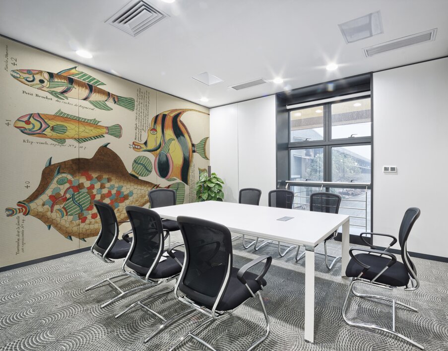 Colourful and surreal illustrations of fishes found in Moluccas Indonesia and the East Indies by Louis Renard 1678 -1746 from Histoire naturelle des plus rares curiositez de la mer des Indes 1754. Wall Printing