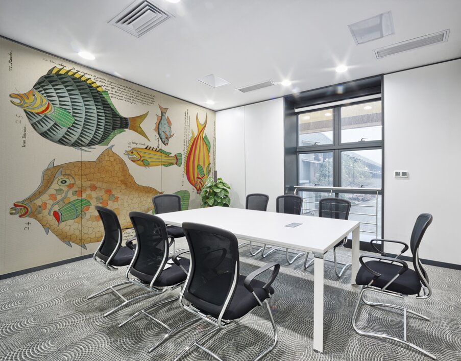 Colourful and surreal illustrations of fishes found in Moluccas Indonesia and the East Indies by Louis Renard 1678 -1746 from Histoire naturelle des plus rares curiositez de la mer des Indes 1754. Wall Printing