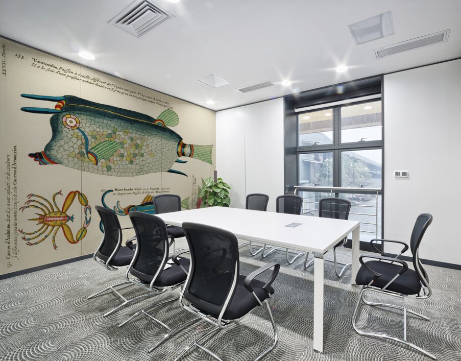 Colourful and surreal illustrations of fishes and crab found in Moluccas Indonesia and the East Indies by Louis Renard 1678 -1746 from Histoire naturelle des plus rares curiositez de la mer des Indes 1754. Wall Printing