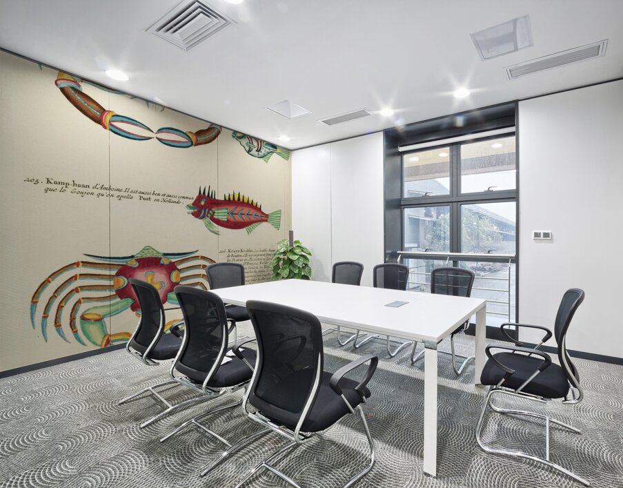 Colourful and surreal illustrations of fishes and crabs found in Moluccas Indonesia and the East Indies by Louis Renard 1678 -1746 from Histoire naturelle des plus rares curiositez de la mer des Indes 1754. Wall Printing