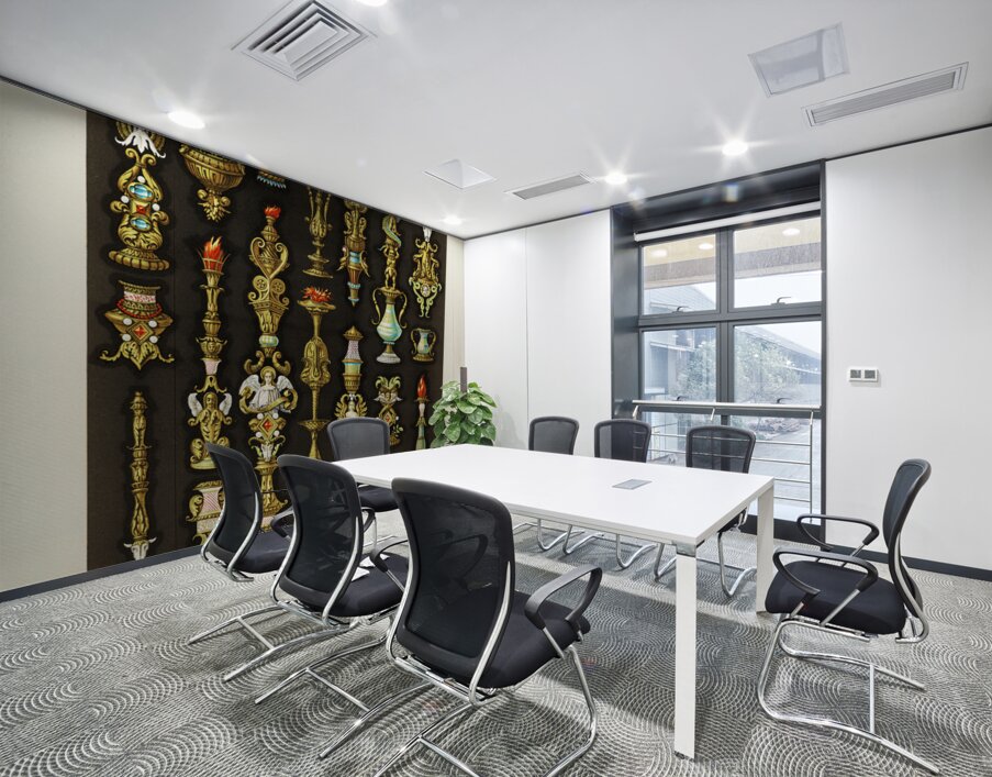 16th Century pattern. 1888 edition Lornement Polychrome by Albert Racine 1825–1893. Wall Printing