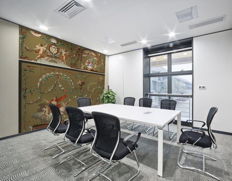 18th Century pattern. 1888 edition Lornement Polychrome by Albert Racine 1825–1893. Wall Printing