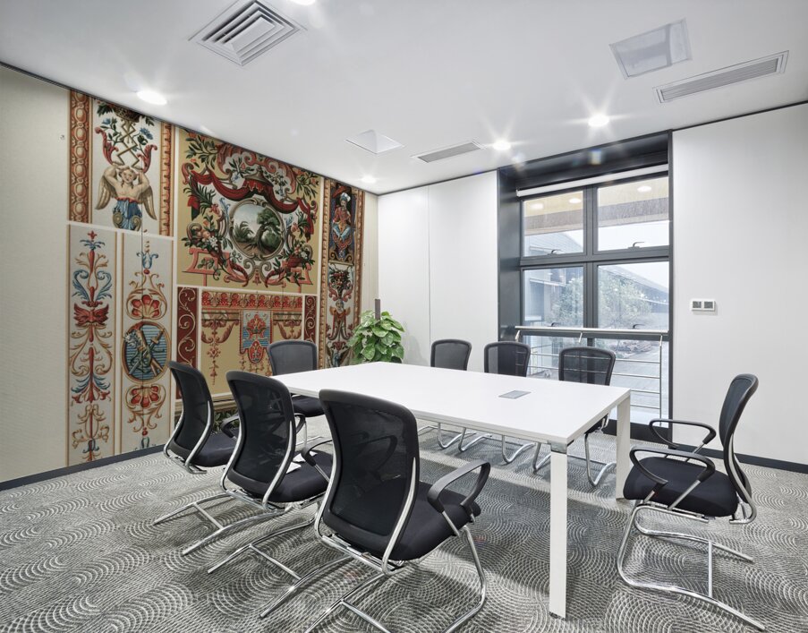 18th Century pattern. 1888 edition Lornement Polychrome by Albert Racine 1825–1893. Wall Printing