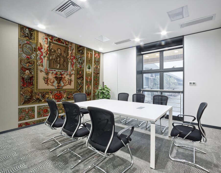 Renaissance pattern. 1888 edition Lornement Polychrome by Albert Racine 1825–1893. Wall Printing