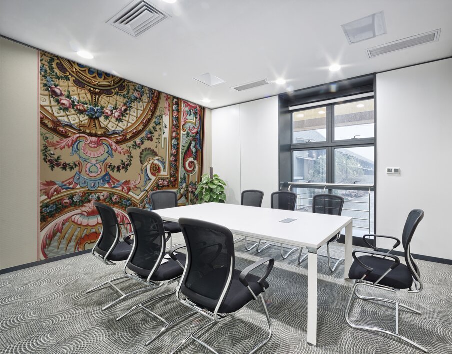 18th Century pattern. 1888 edition Lornement Polychrome by Albert Racine 1825–1893. Wall Printing