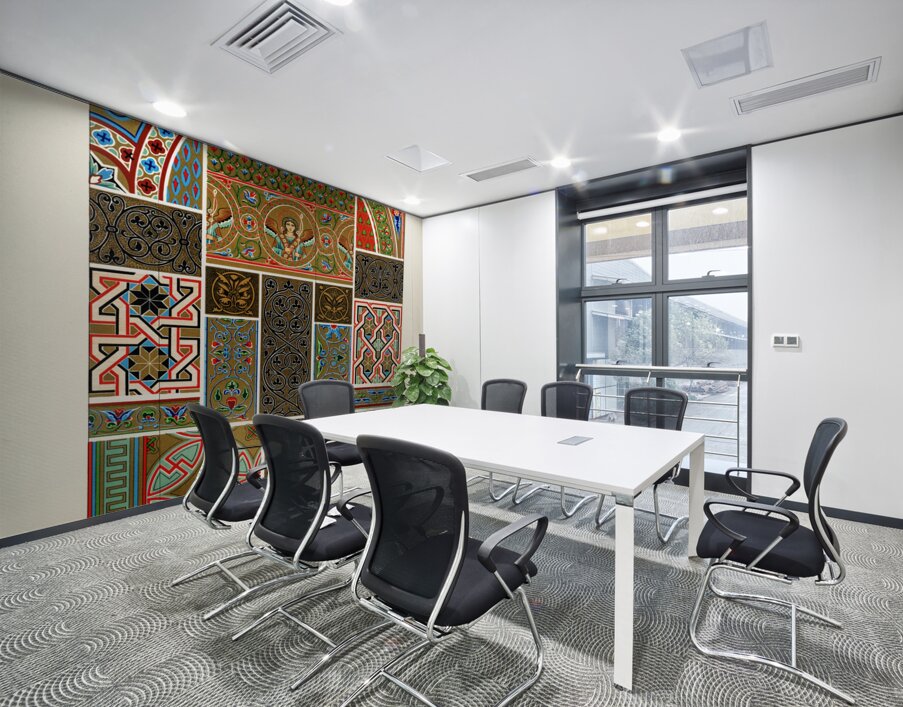 Byzantine pattern. 1888 edition Lornement Polychrome by Albert Racine 1825–1893. Wall Printing