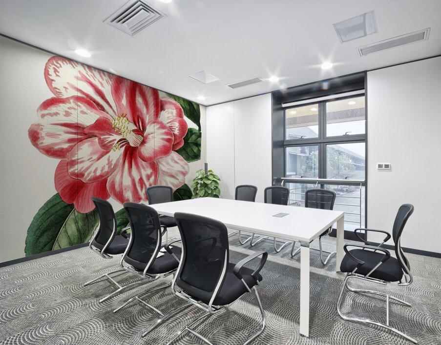 Donckelaers japan camelia from Edwards Botanical Register 1829-1847  by Sydenham Edwards John Lindley and James Ridgway. Wall Printing