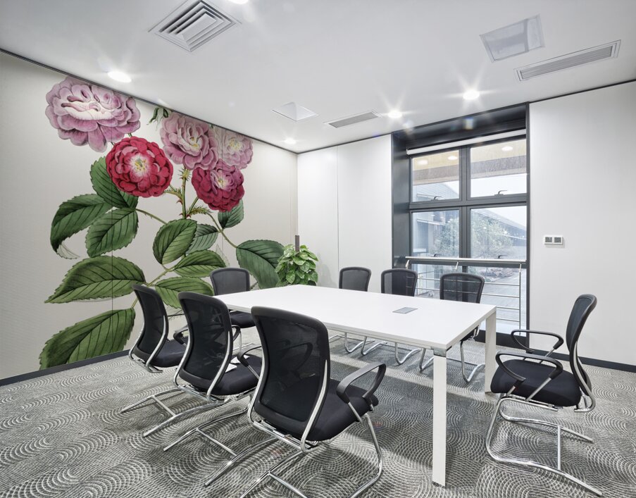 The seven sisters rose from Edwards Botanical Register 1829-1847  by Sydenham Edwards John Lindley and James Ridgway. Wall Printing