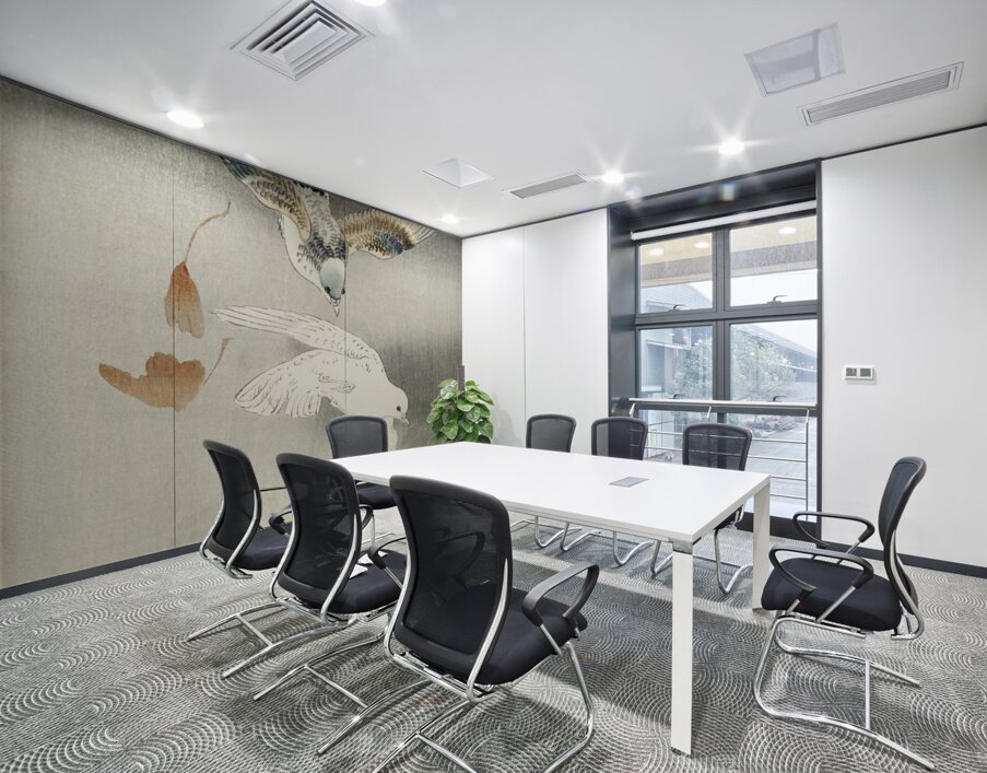 Two pigeons with falling ginkgo leaves 1900 - 1930 by Ohara Koson 1877-1945. Wall Printing