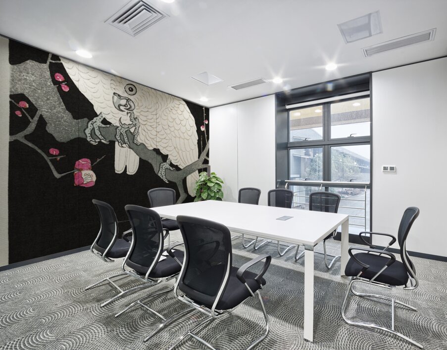 Two cockatoo and plum blossom 1925 - 1936 by Ohara Koson 1877-1945. Wall Printing