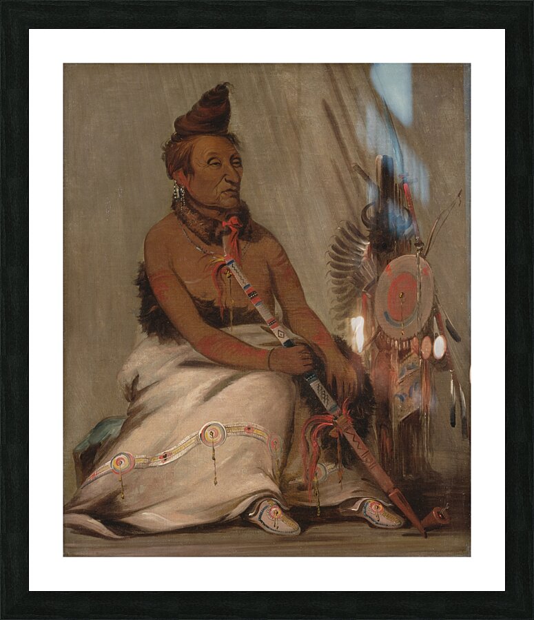 Eh-Toh’k-Pah-She-Pée-Shah Black Moccasin Aged Chief 1832 Picture Frame print