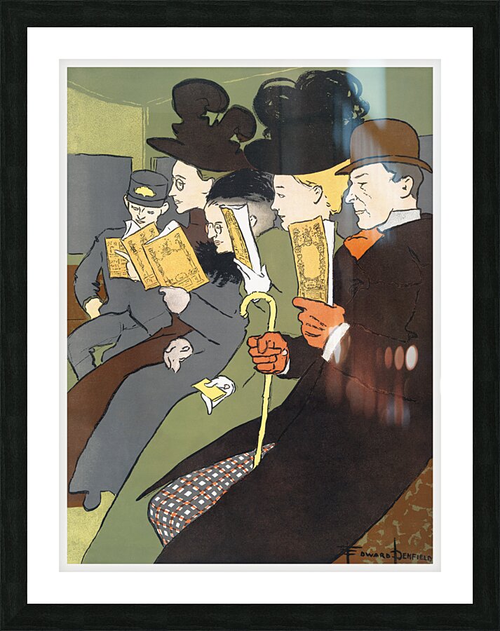 People reading books 1895 by Edward Penfield Picture Frame print