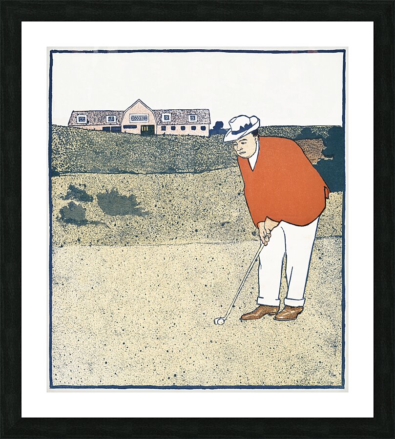 Man playing Golf ca. 1890-1907  by Edward Penfield Picture Frame print