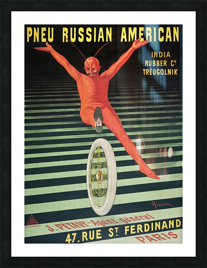 Russian American Tire 1906 by Leonetto Cappiello  Picture Frame print