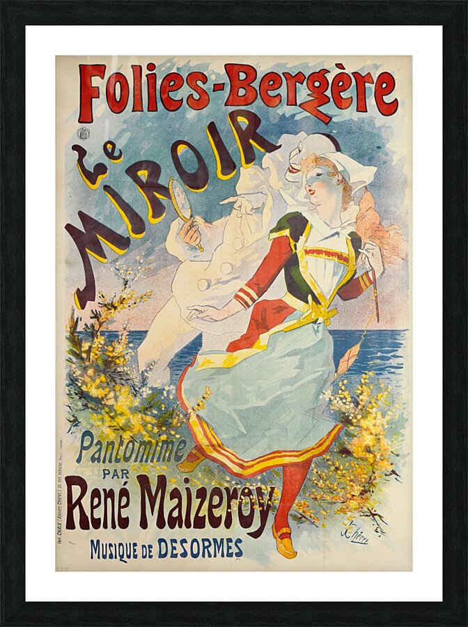 Folies-Bergère Le Miroir 1892 Poster by Jules Chéret Picture Frame print
