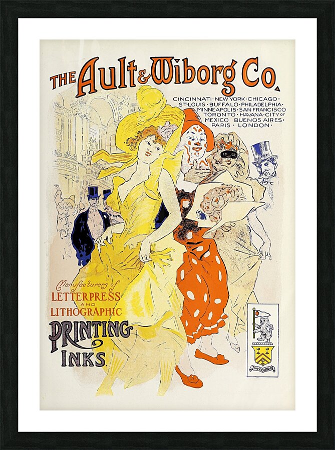 Ault and Wiborg Ad. 042 1890-1913 Poster by Jules Chéret Picture Frame print