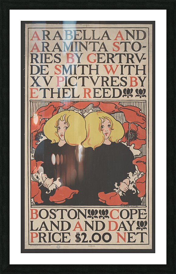 Twin blonde girls 1895 print by Ethel Reed. Picture Frame print