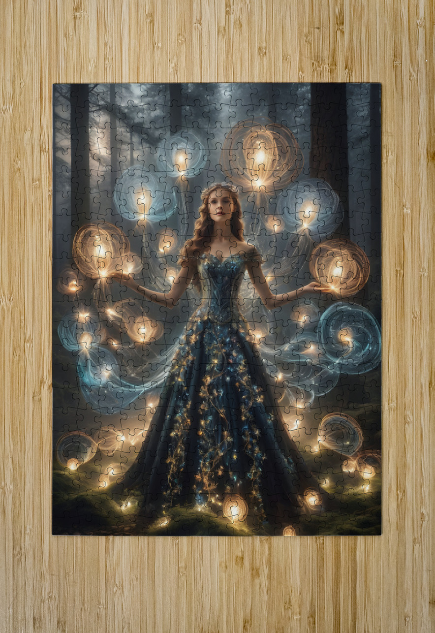 In a Mystical Forest Lady Essence Weaving With the Night By ISHISH IStockHistory com Puzzle printing