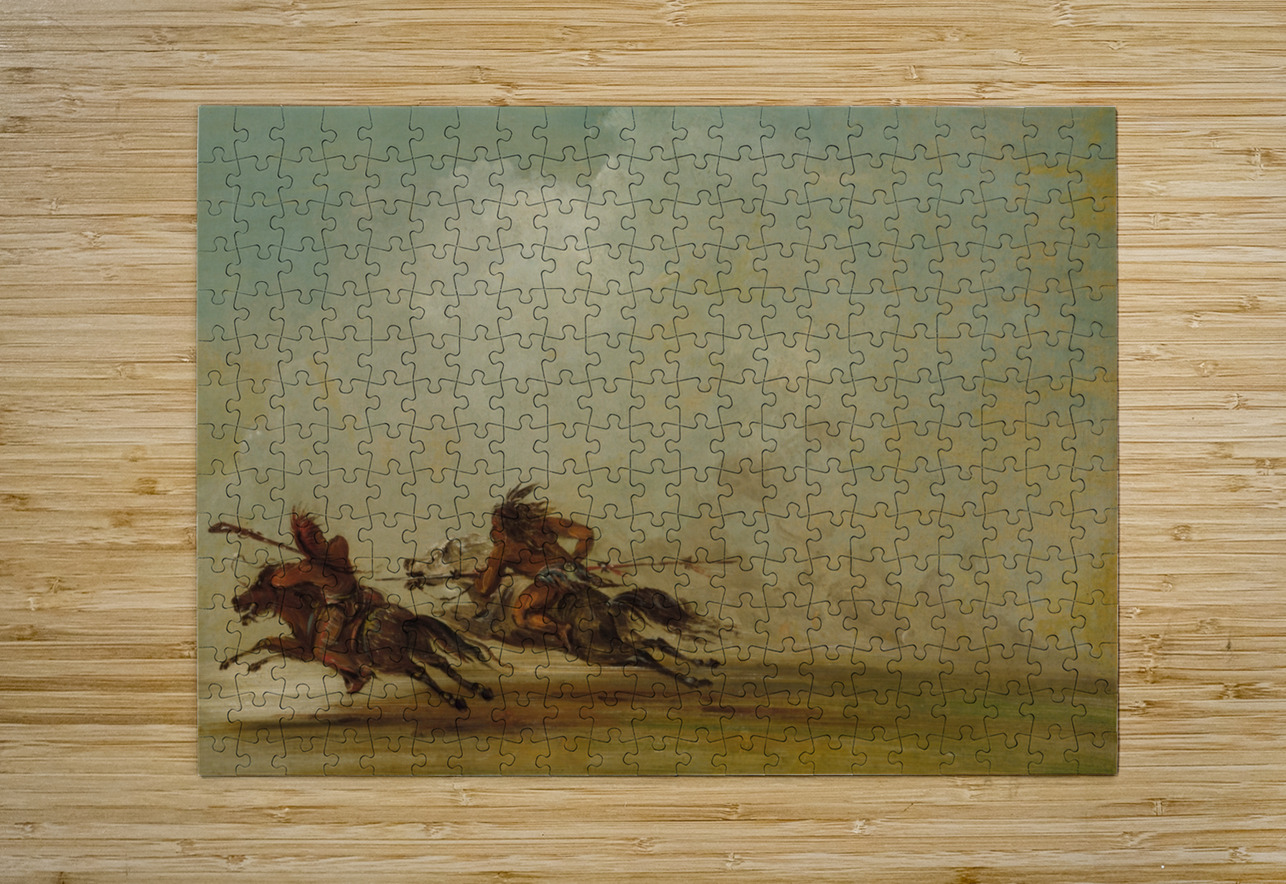 Comanche Warrior Lancing An Osage At Full Speed 1837-1839 IStockHistory com Puzzle printing