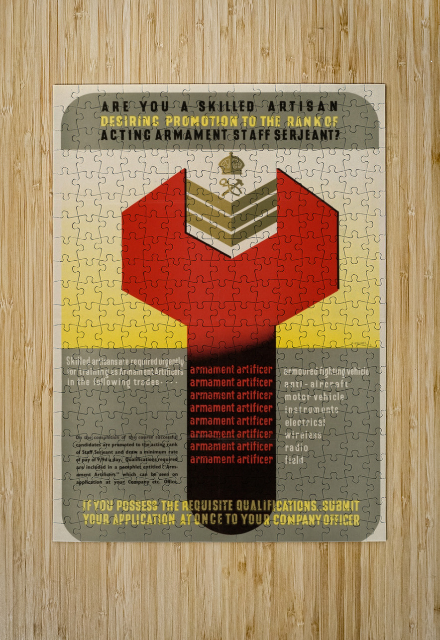 Are You a Skilled Artisan Desiring Promotion to the Rank of Acting Armament Staff Serjeant IStockHistory com Puzzle printing