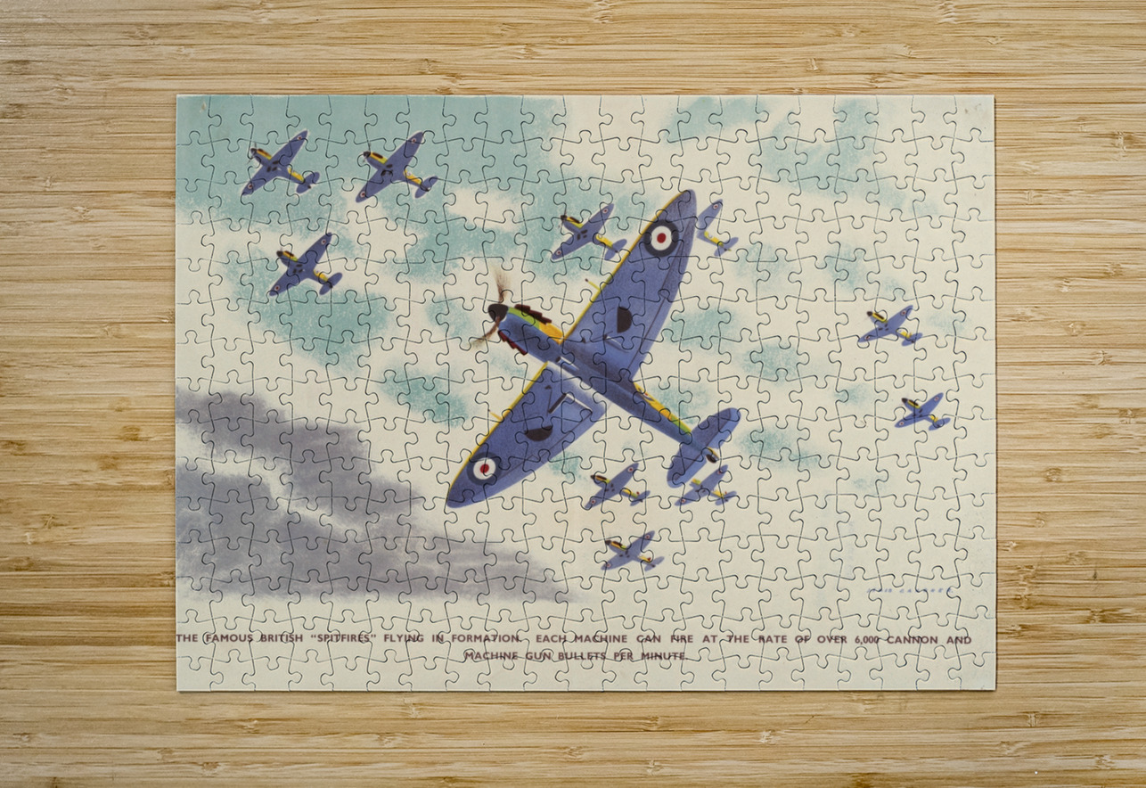 The Famous British ‘Spitfires’ Flying in Formation  IStockHistory com Puzzle printing