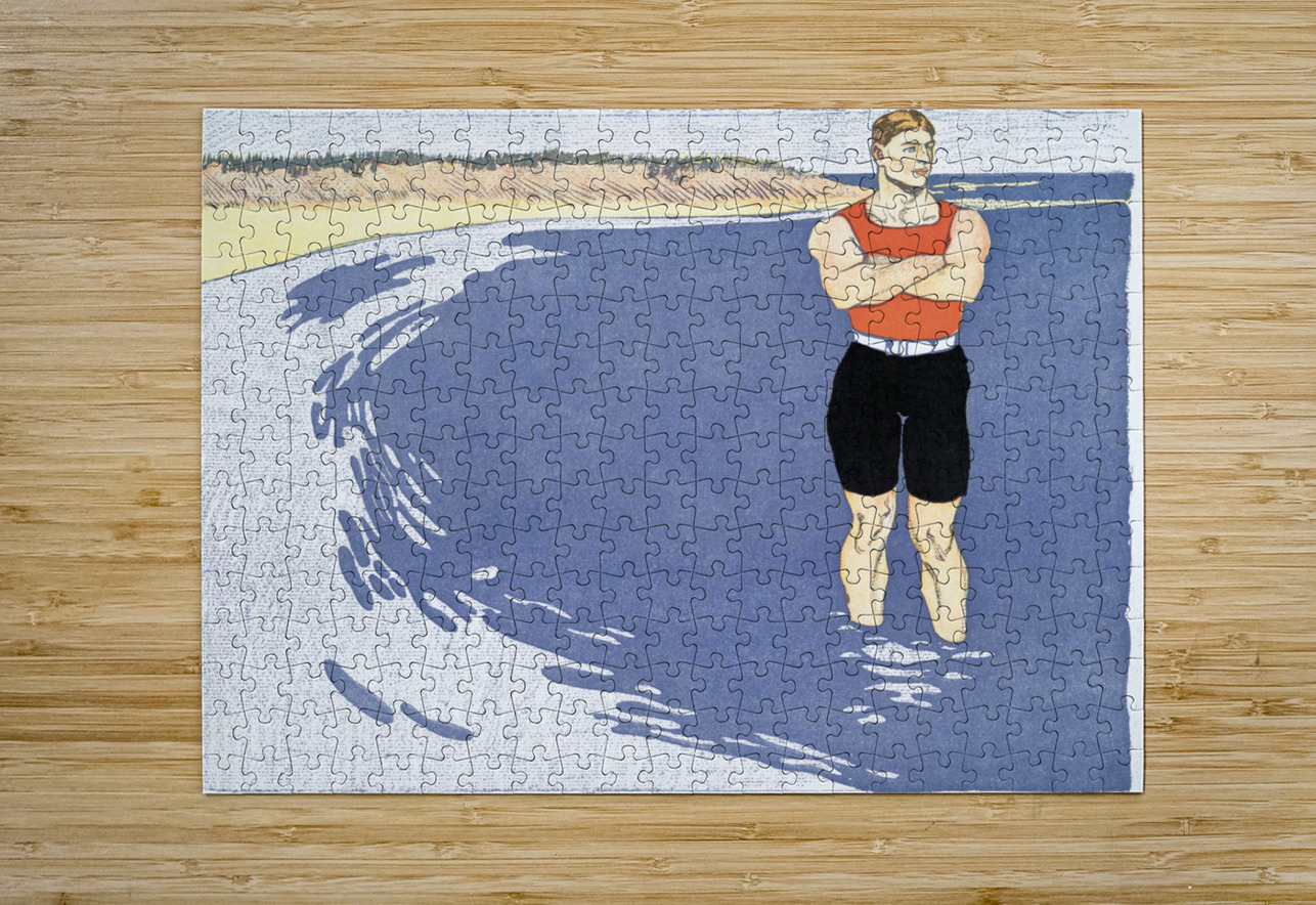 Man standing in the sea 1899 by Edward Penfield IStockHistory com Puzzle printing