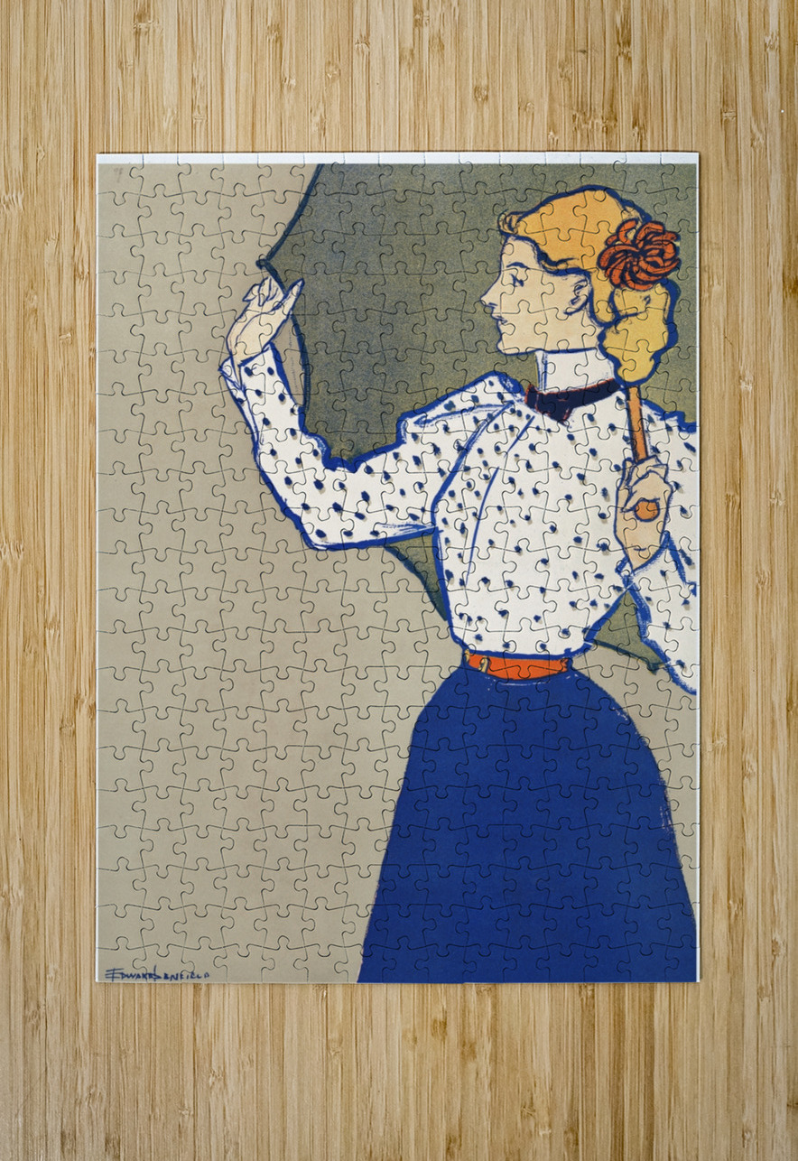 Woman holding umbrella 1897 by Edward Penfield IStockHistory com Puzzle printing