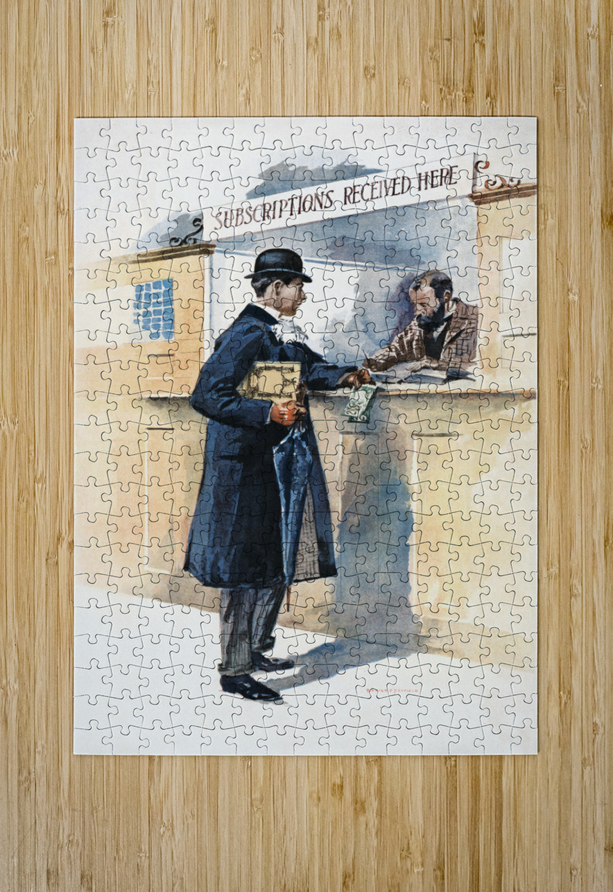 Man getting medicines 1893 by Edward Penfield IStockHistory com Puzzle printing
