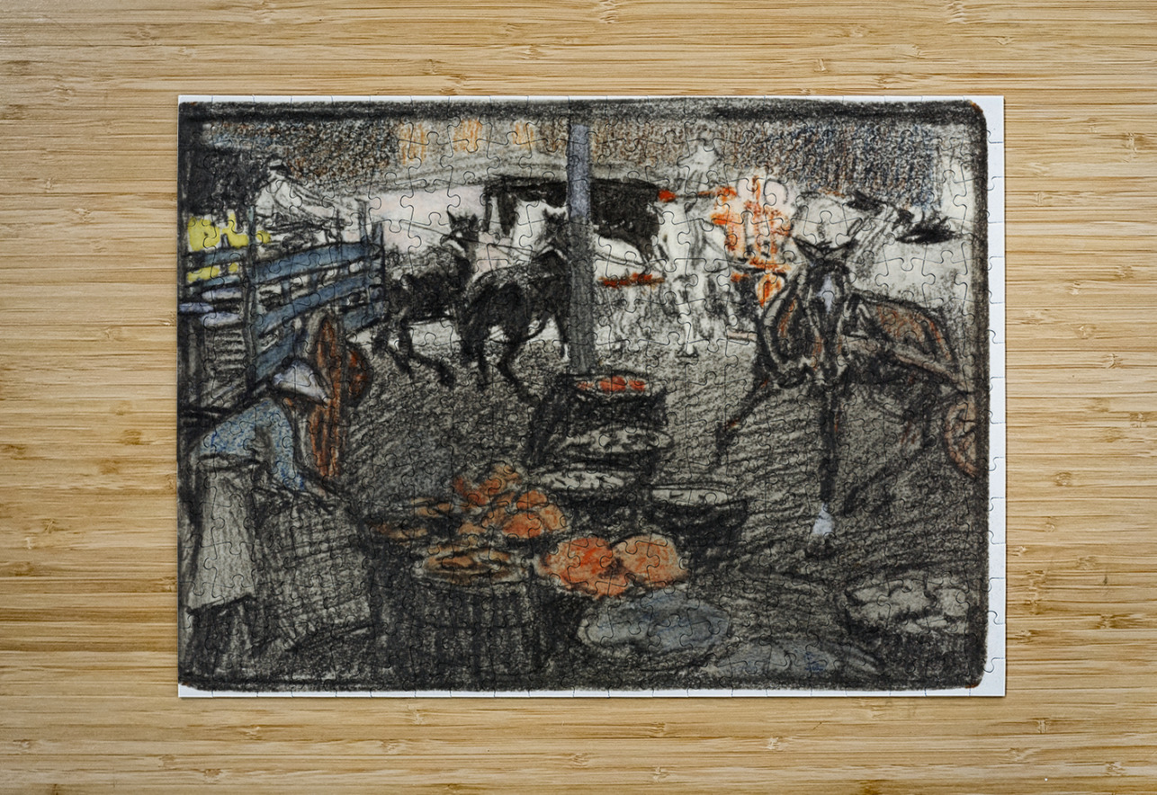 A busy scene of a market by Edward Penfield 1866-1925 IStockHistory com Puzzle printing